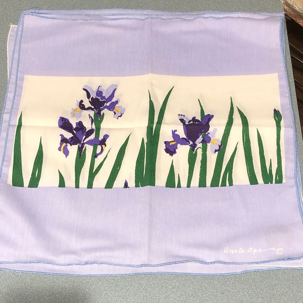 Floral Print Cloth Napkins with Purple Irises
